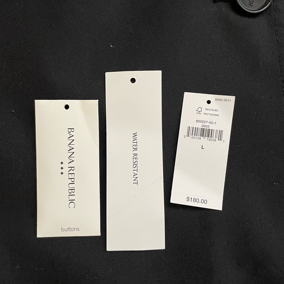 Banana Republic Black Cropped Trench Coat Classic Tailored Design - Picture 3 of 6